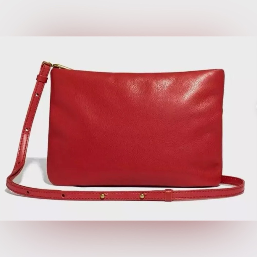 Madewell puffy red leather crossbody bag in excellent condition
